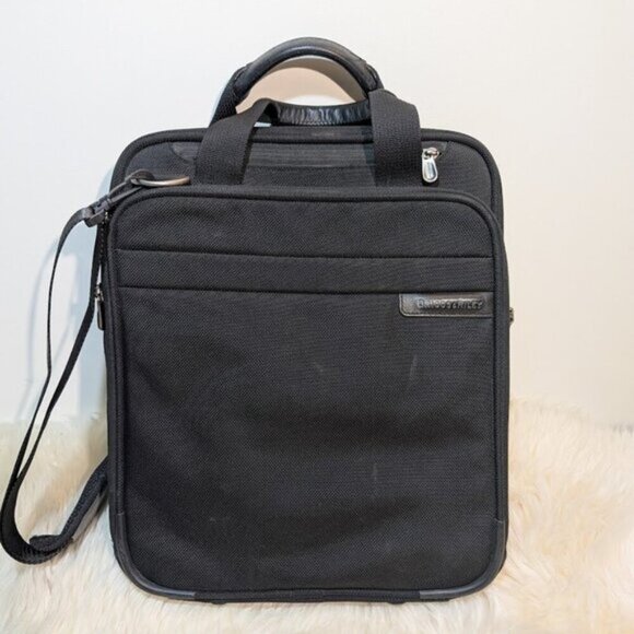 BRIGGS & RILEY 07-BB107 VERTICAL BLACK NYLON LAPTOP BRIEFCASE BAG Travel - Picture 1 of 16